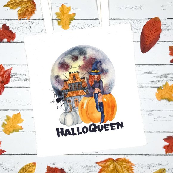 Canvas Tote Shoulder Bag - Handbag - Fall / Halloween / Candy bag-CHOOSE THEME - Picture 6 of 7